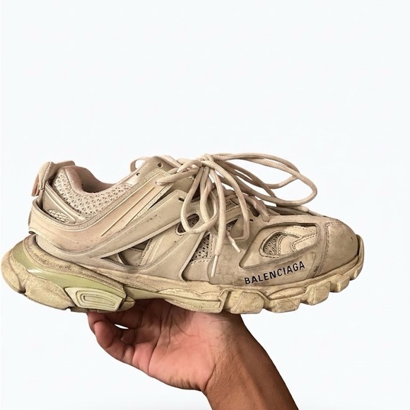 Balenciaga Men's Beige/Tan Triple-S Style Sneakers - Picture 2 of 6